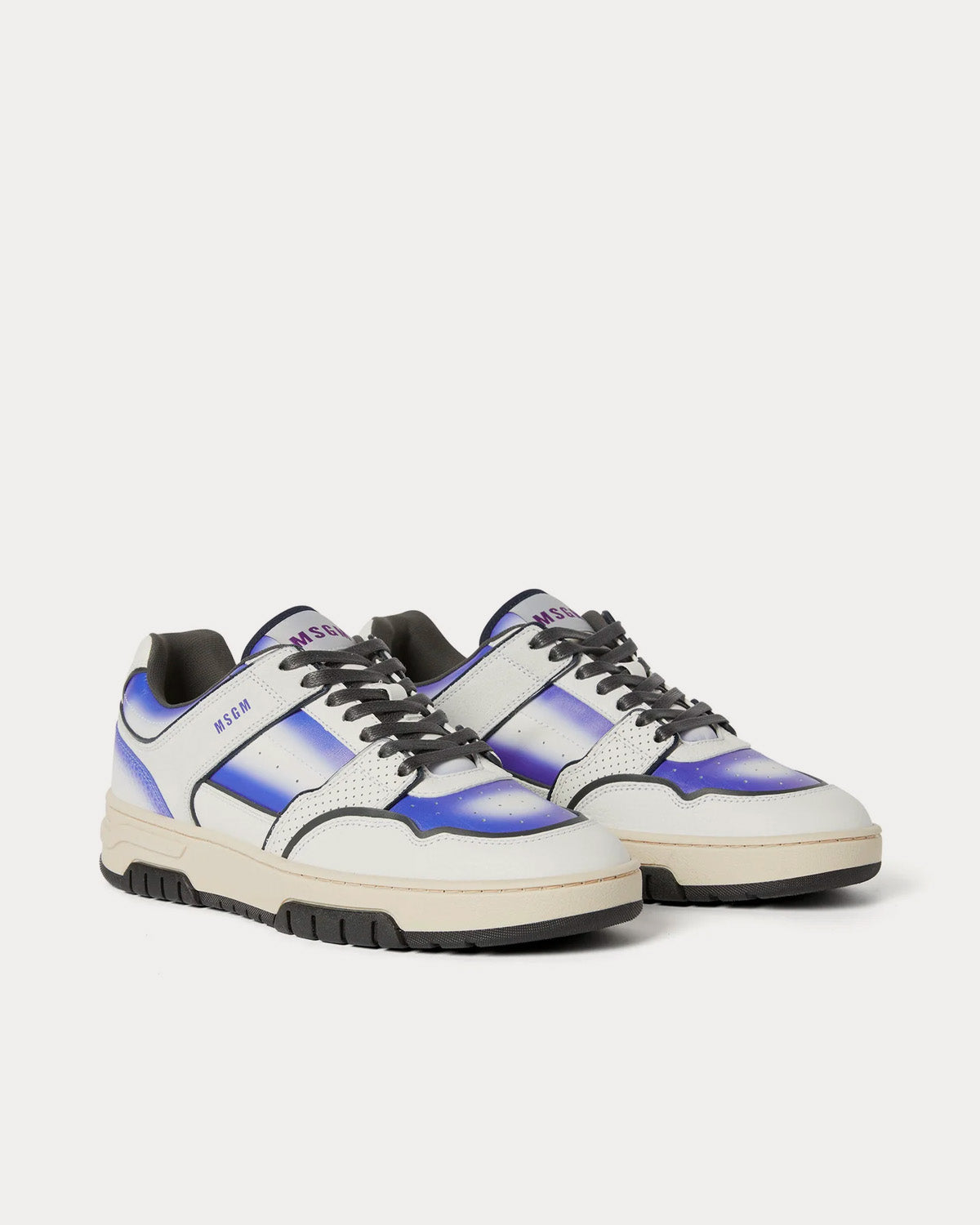 MSGM Airbrush White Blue Low Top Sneakers Sneak in Peace