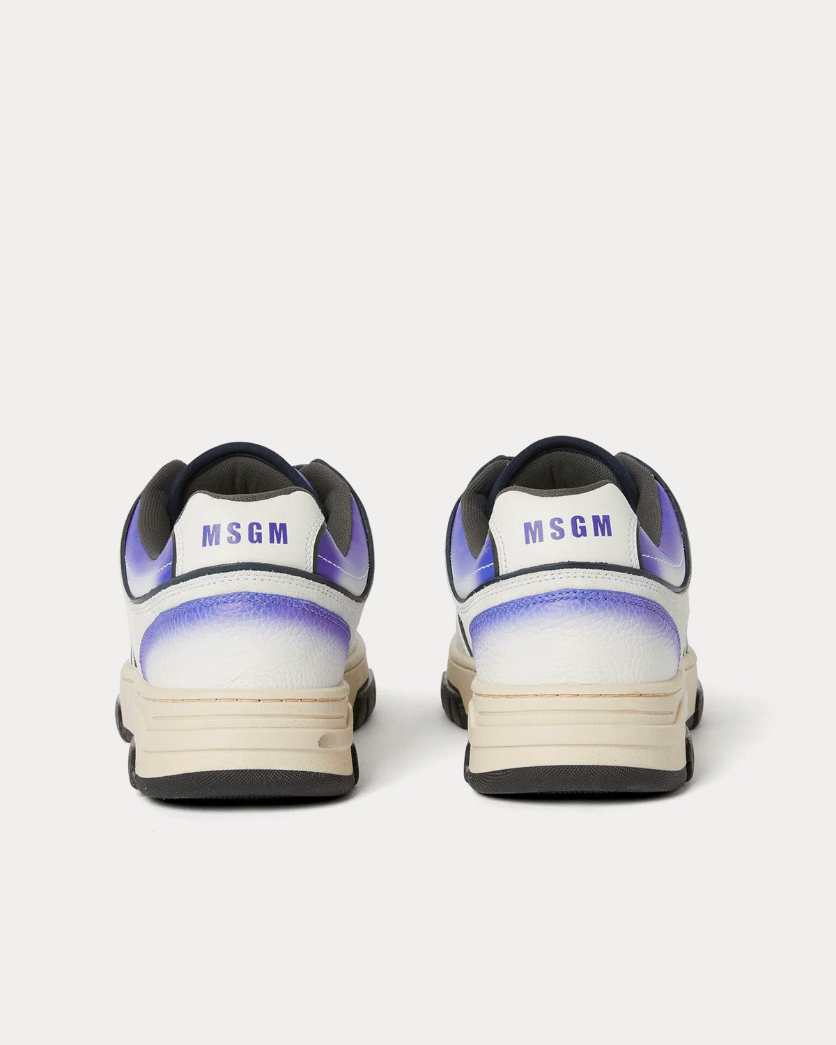 MSGM - Airbrush White / Blue Low Top Sneakers