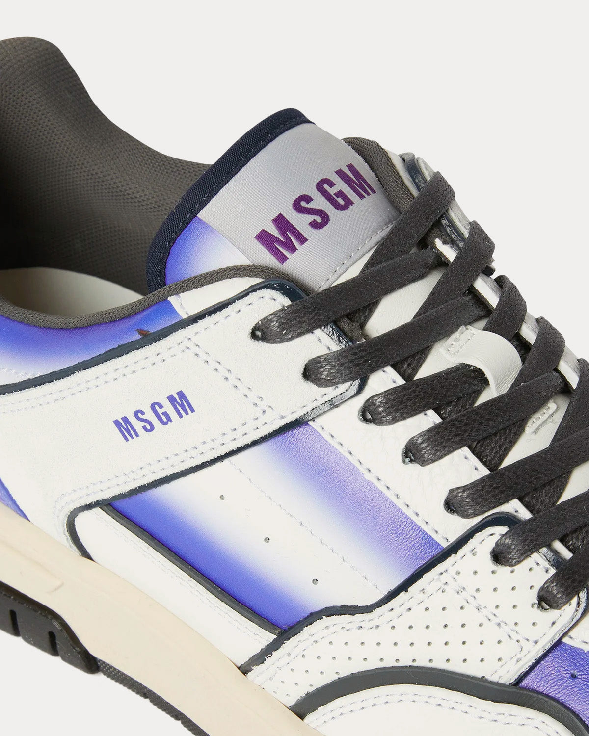 MSGM - Airbrush White / Blue Low Top Sneakers