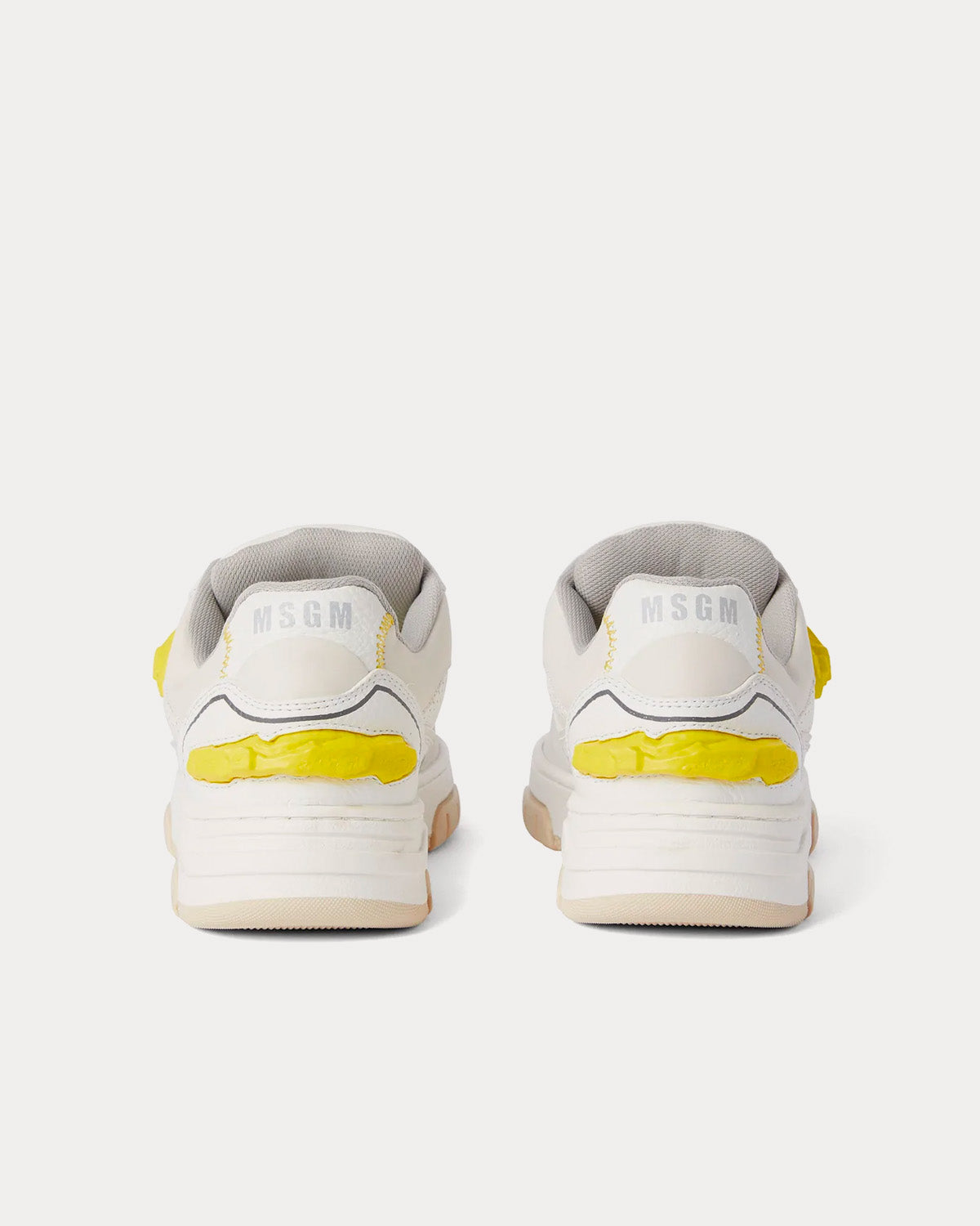 MSGM - RCK White / Yellow Low Top Sneakers