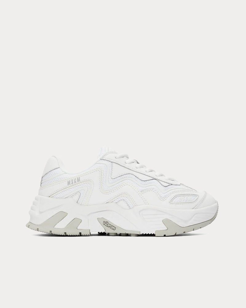 MSGM Zigzag White Low Top Sneakers - 1