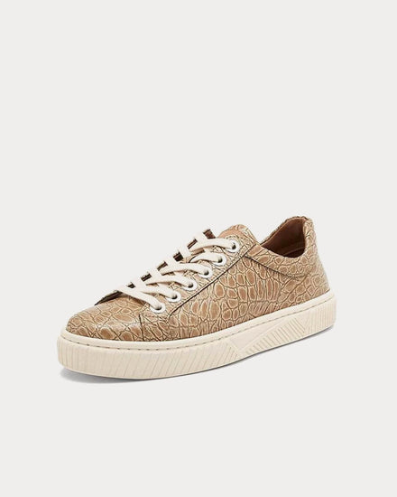 Mireia Playà Idris Vegan Patent Leather Beige Croc Low Top Sneakers - 2