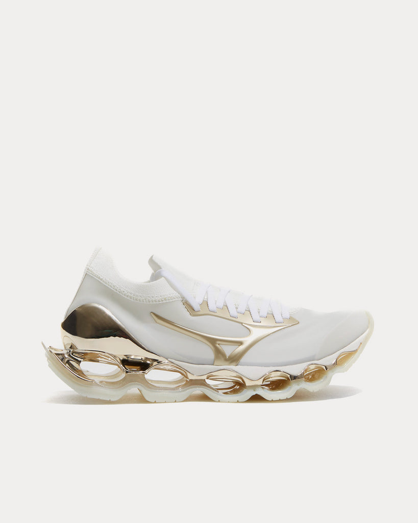 Mizuno x Sorayama Wave Prophecy White / Gold Running Shoes - Sneak