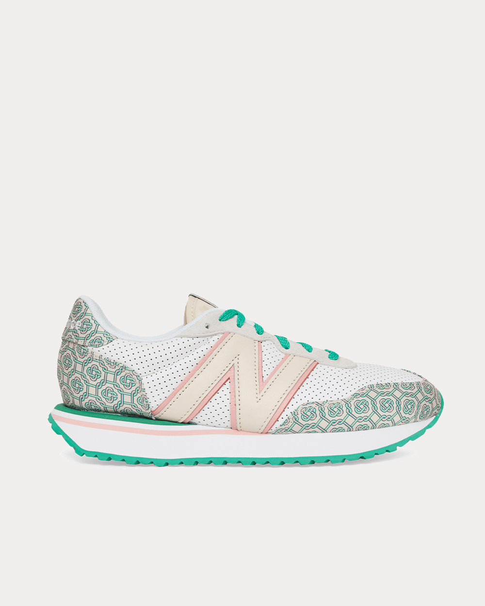 New Balance X Casablanca - 237 White with Green Low Top Sneakers