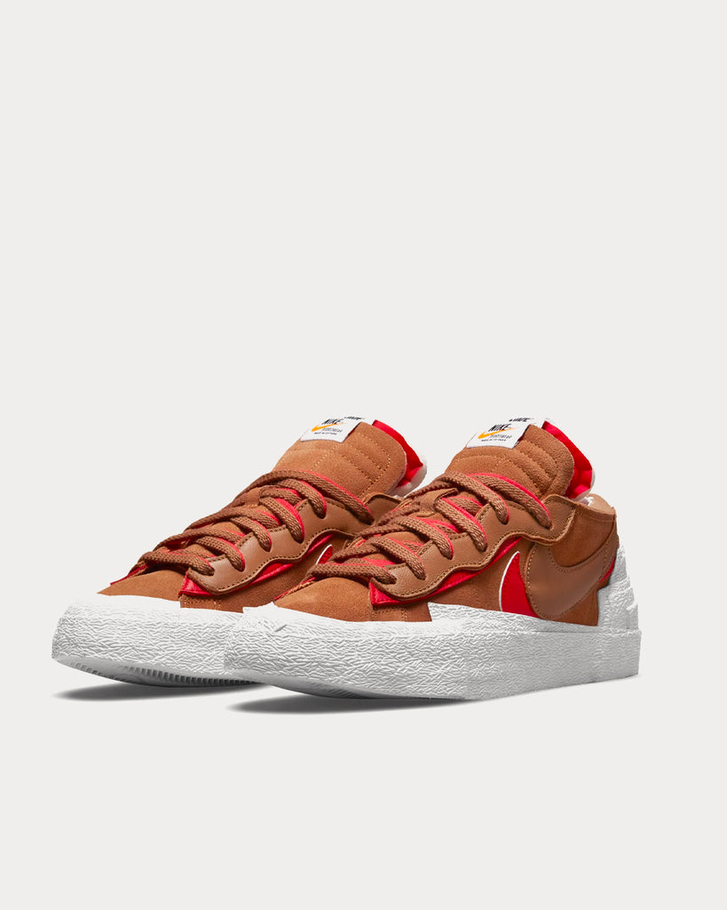 Nike x sacai Blazer Low British Tan Red Low Top Sneakers Sneak