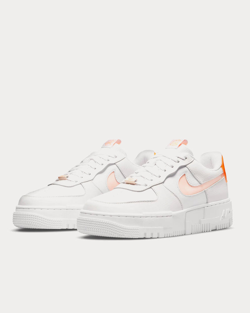 Nike AF-1 Pixel White / Atomic Orange / Platinum Tint / Crimson Tint Low Top Sneakers - 2