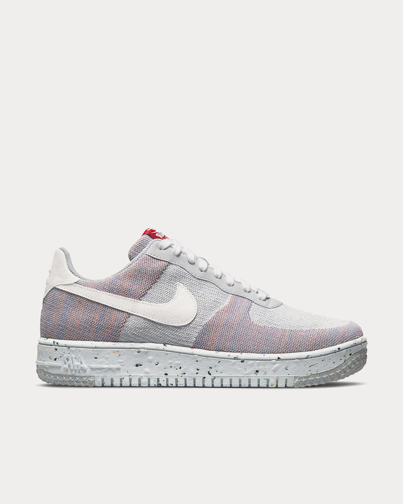 Nike Air Force 1 Crater Flyknit Wolf Grey / Pure Platinum / Gym Red / White Low Top Sneakers - 1