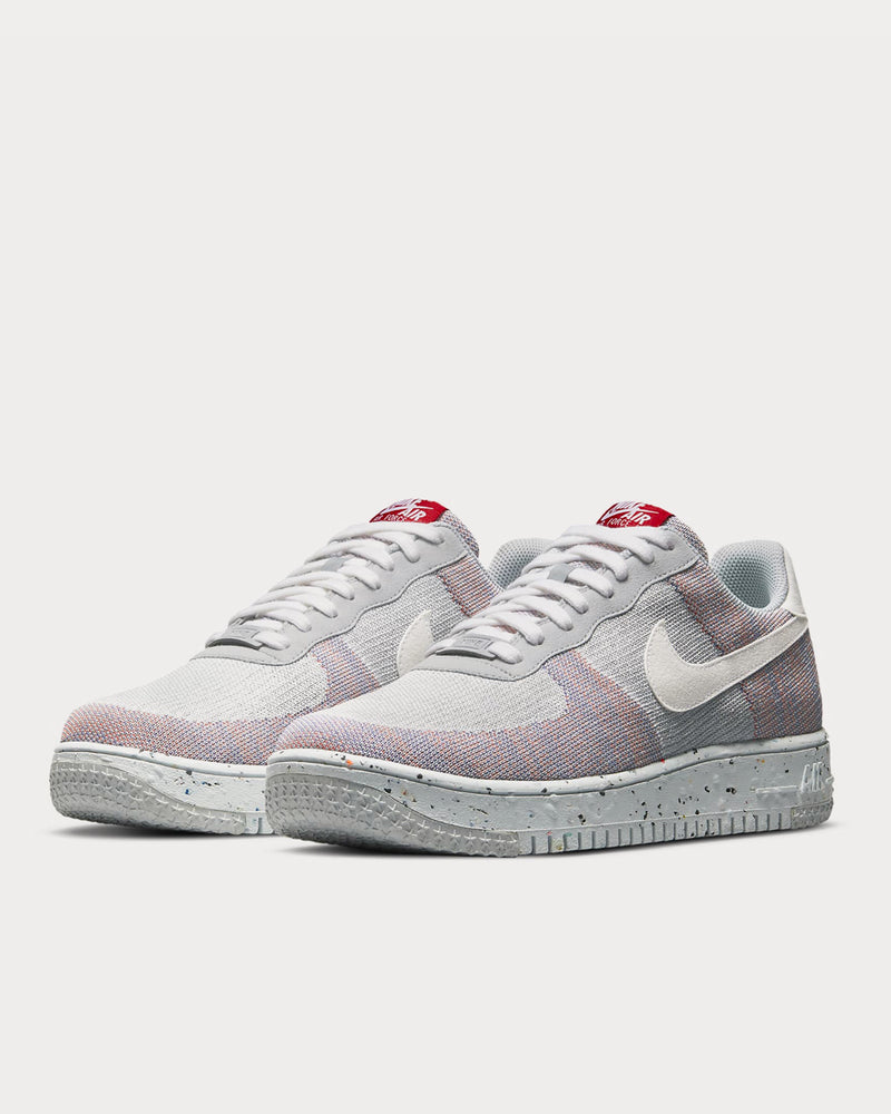 Nike Air Force 1 Crater Flyknit Wolf Grey / Pure Platinum / Gym Red / White Low Top Sneakers - 2