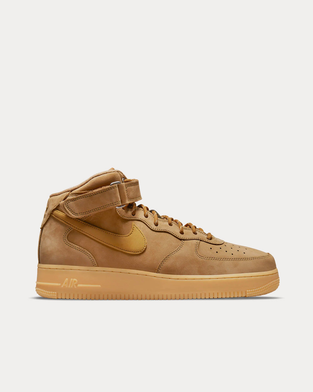Nike Air Force 1 Mid 07 Flax Gum Light Brown Black Wheat High Top Sneakers Sneak in Peace