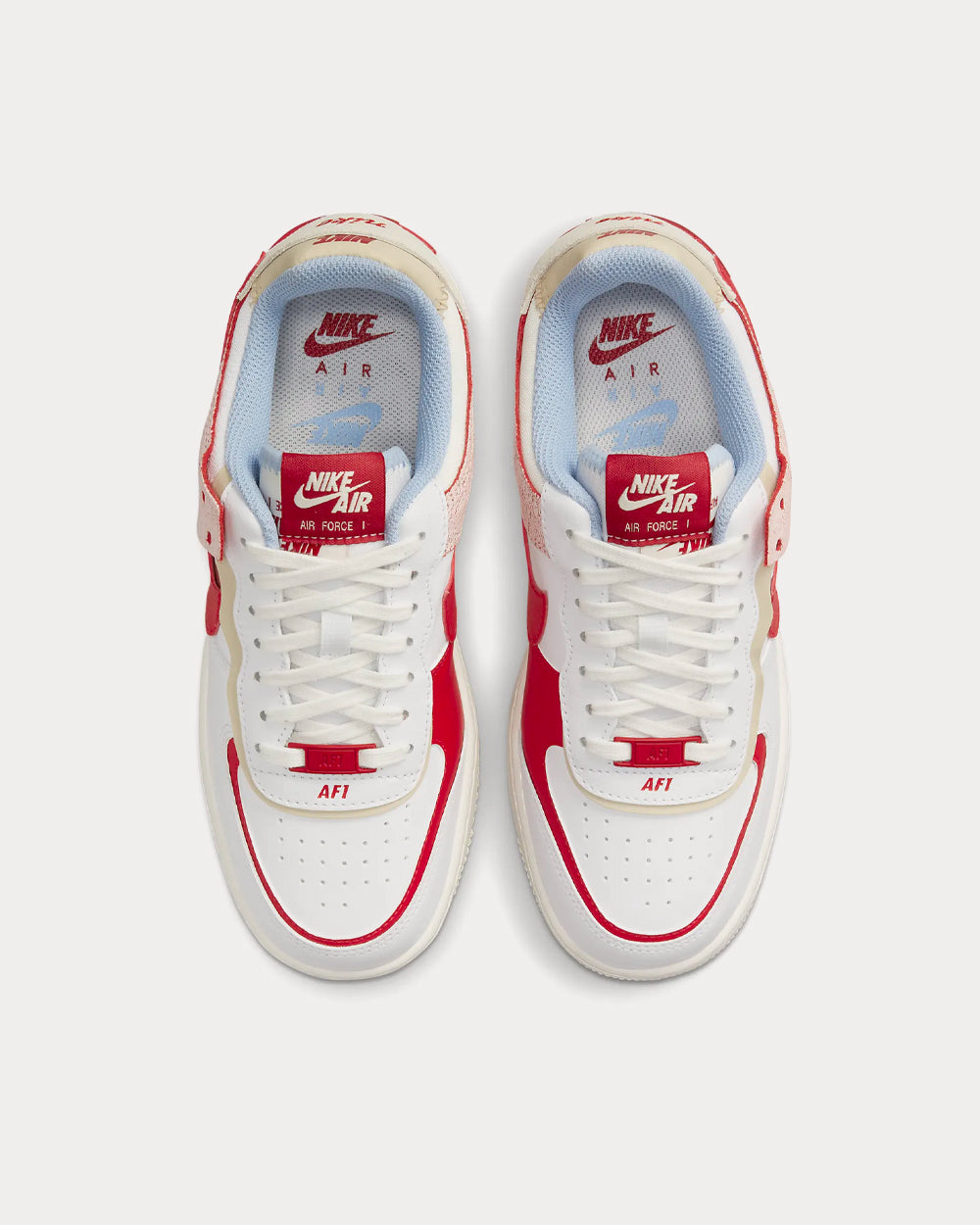 Nike Air Force 1 Shadow Summit White Gym Red Aluminium University Red Low Top Sneakers Sneak in Peace
