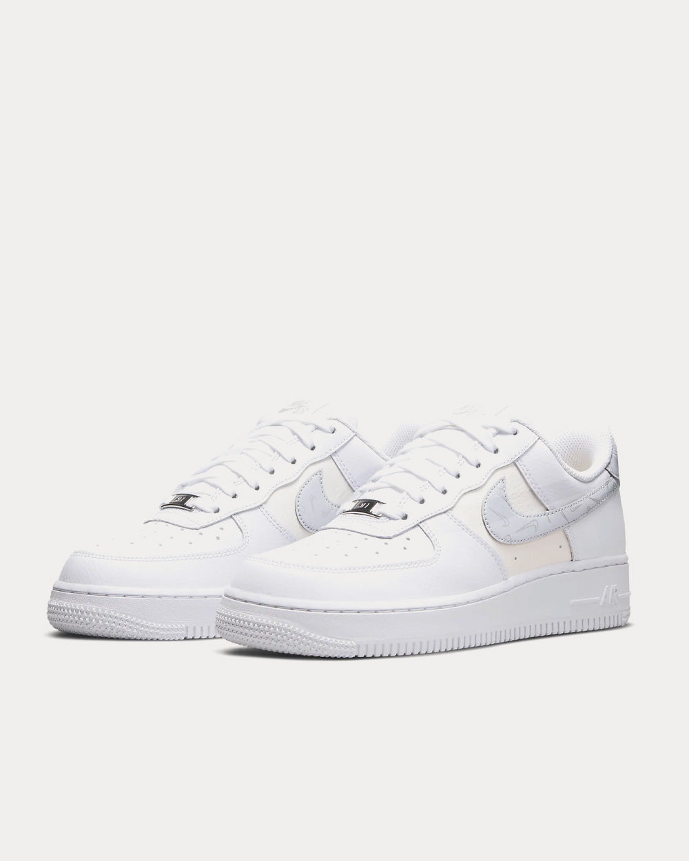 Nike Air Force 1 07 White Sail Metallic Silver Pure Platinum Low Top Sneakers Sneak in Peace
