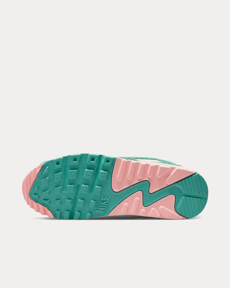 Nike Air Max 90 Washed Teal / White / Bleached Coral / Black Low Top Sneakers - 6