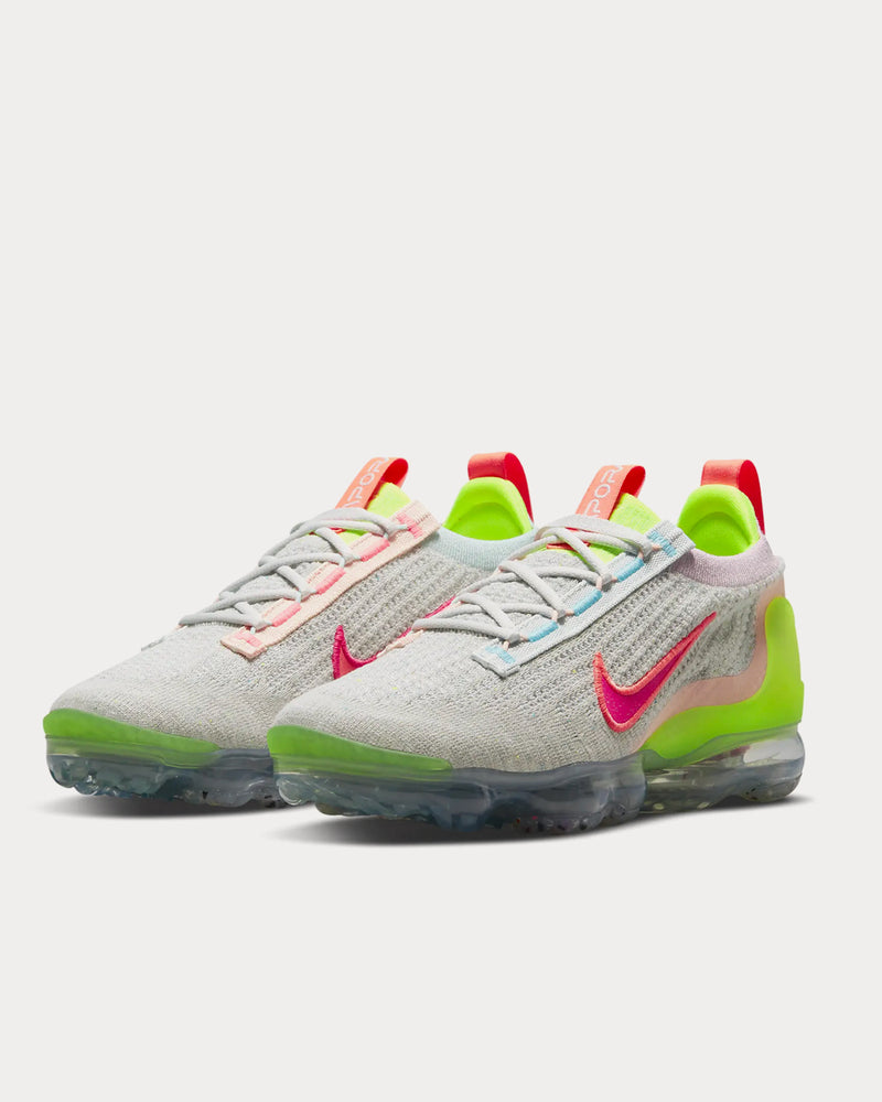 Nike Air VaporMax 2021 FK Photon Dust / Bright Mango / Volt / Hyper Pink Low Top Sneakers - 2