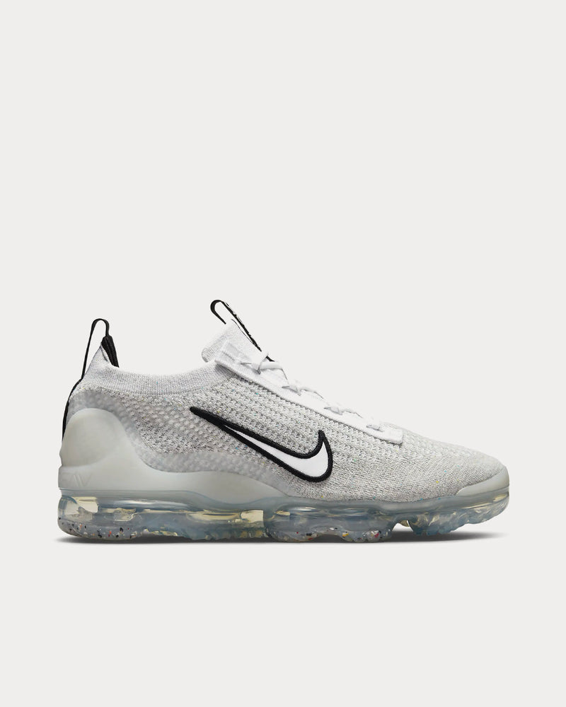Nike Air VaporMax 2021 FK White / Black / Metallic Silver Low Top Sneakers - 1