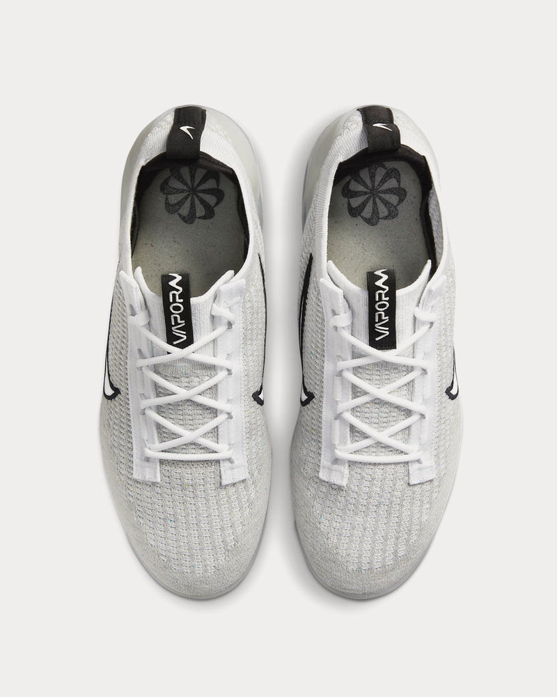 Nike Air VaporMax 2021 FK White / Black / Metallic Silver Low Top Sneakers - 3