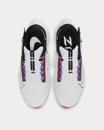 Nike Air Zoom Pegasus 38 FlyEase White / Black / Flash Crimson / Metallic Silver Running Shoes - 3