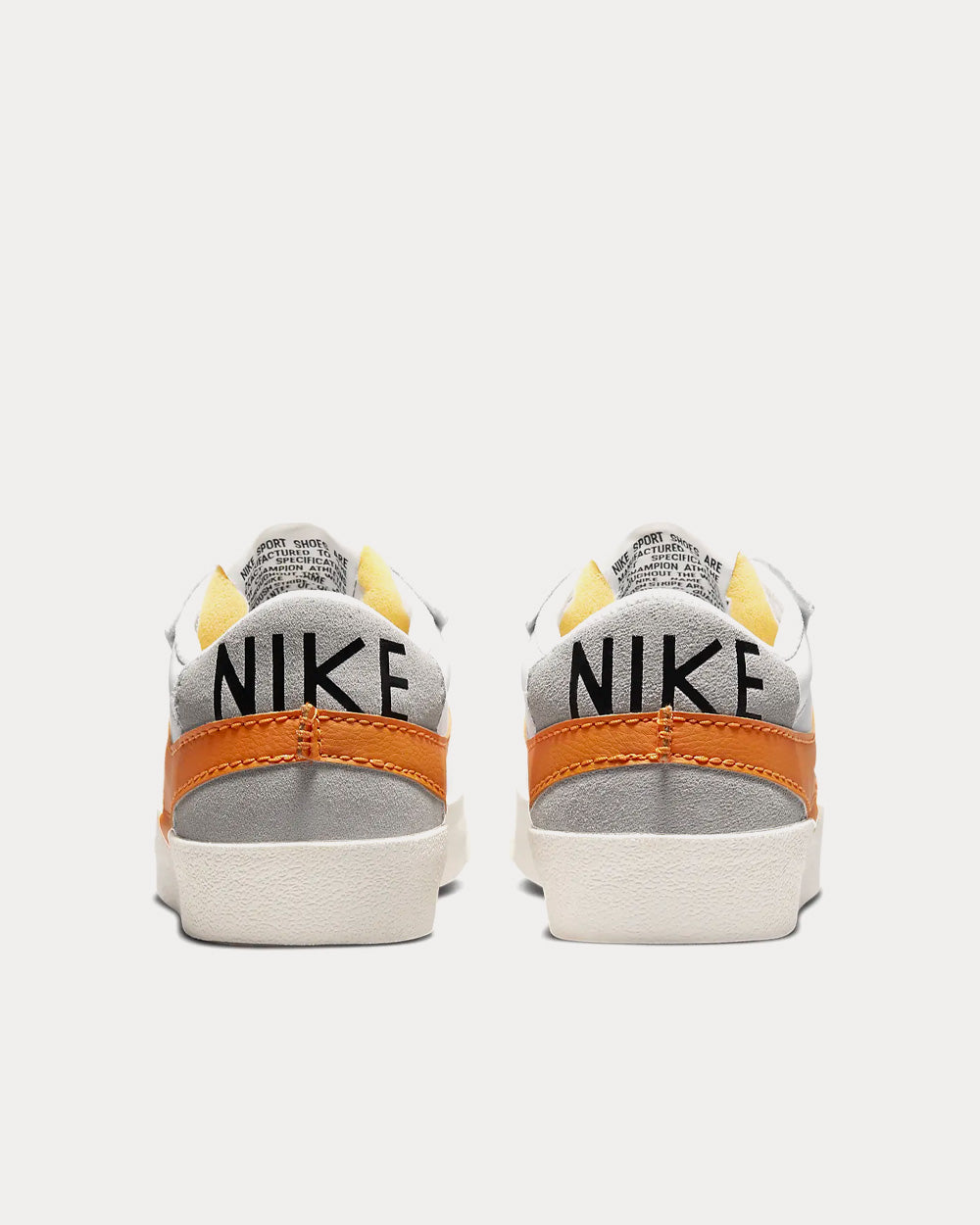 Nike Blazer Low 77 Jumbo White Grey Fog Sail Alpha Orange Low Top Sneakers Sneak in Peace