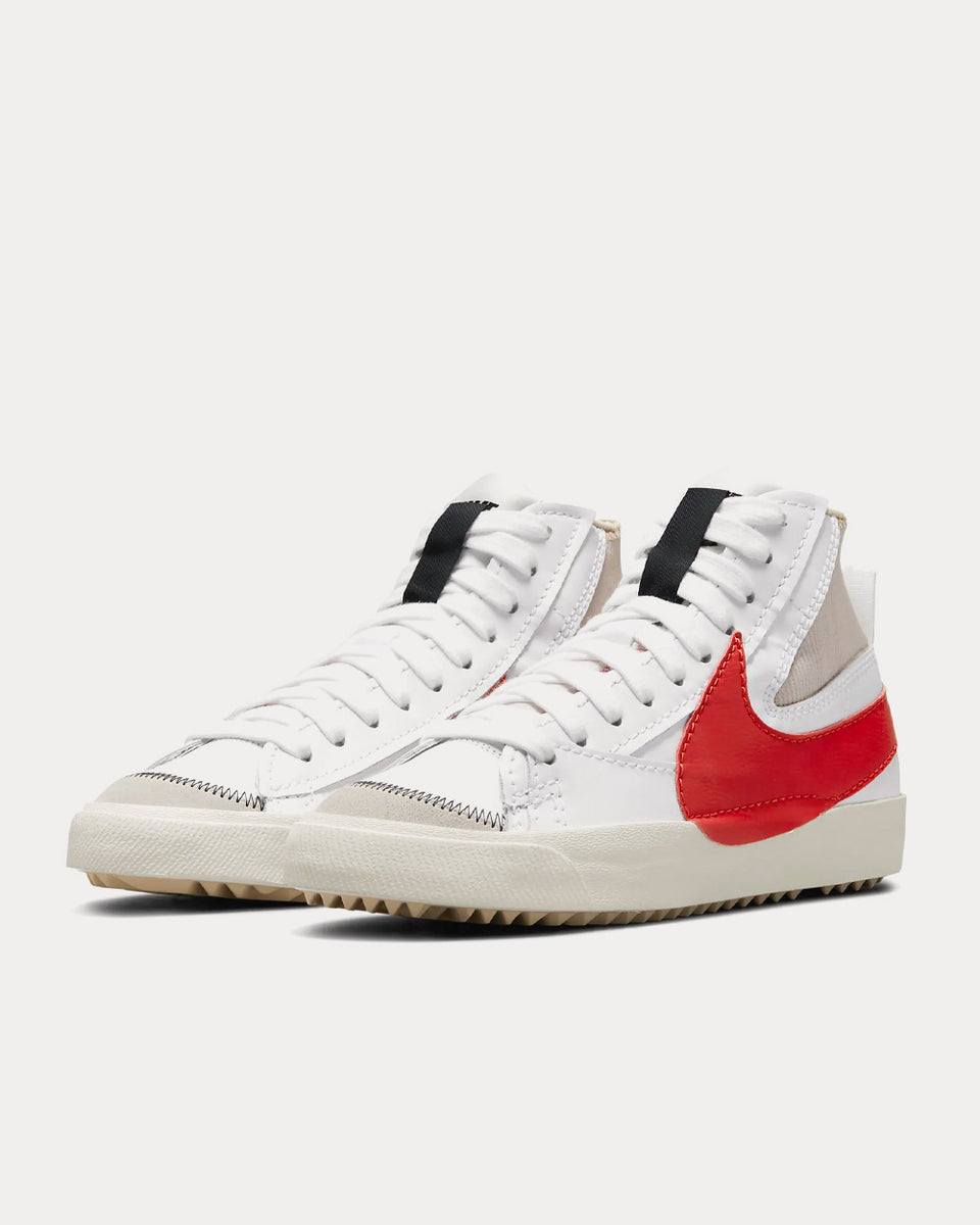 Nike white sneakers with red swoosh clearance