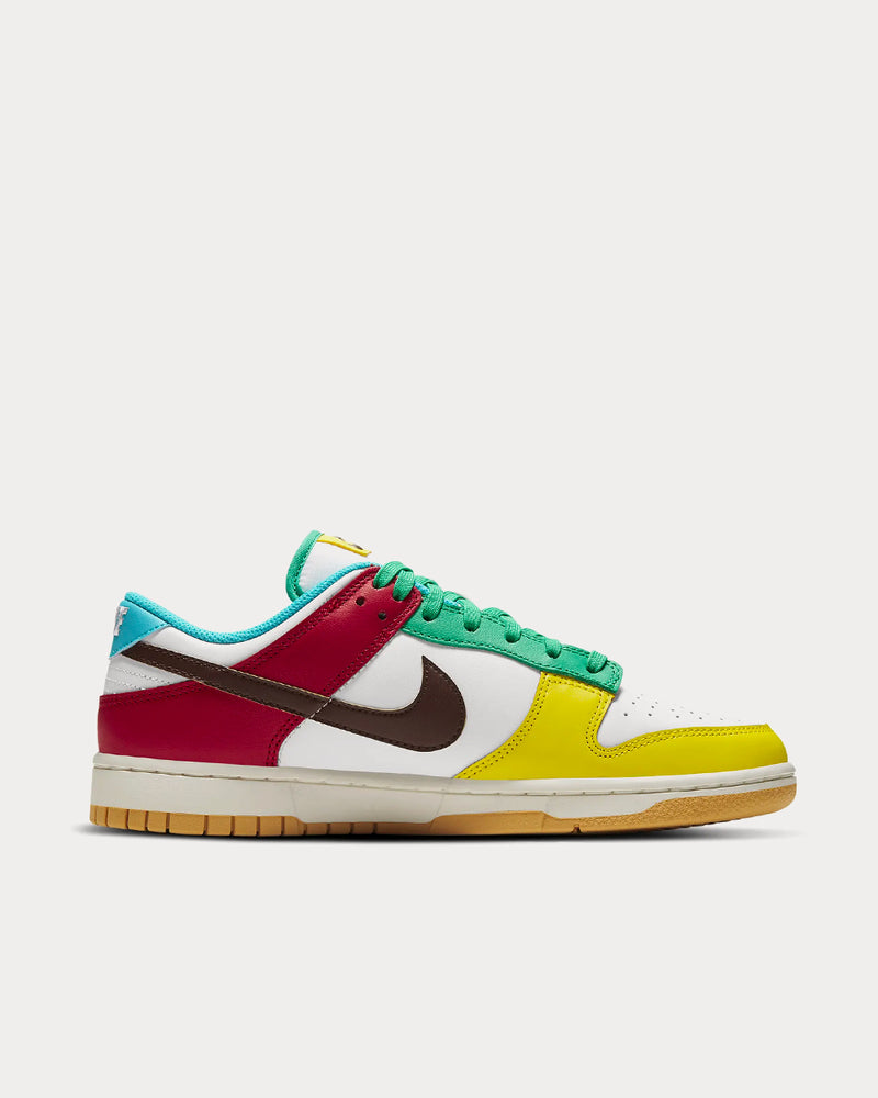 Nike Dunk Low SE White / Roma Green / Turquoise Blue / Light Chocolate Low Top Sneakers - 1