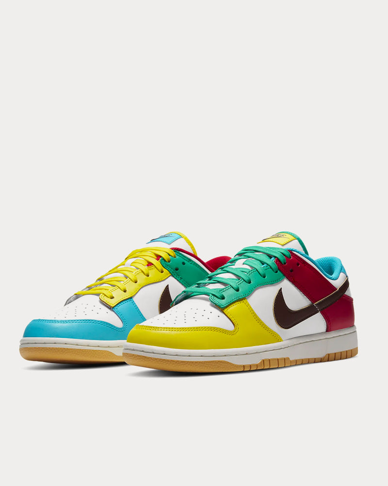 Nike Dunk Low SE White / Roma Green / Turquoise Blue / Light Chocolate Low Top Sneakers - 2