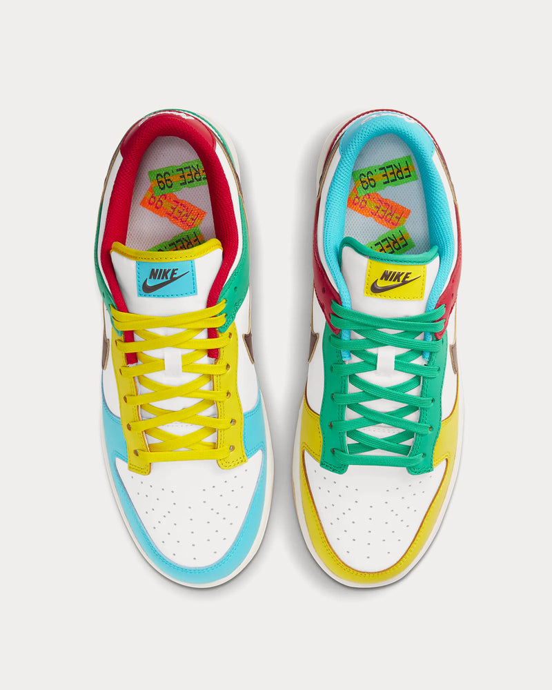 Nike Dunk Low SE White / Roma Green / Turquoise Blue / Light Chocolate Low Top Sneakers - 3