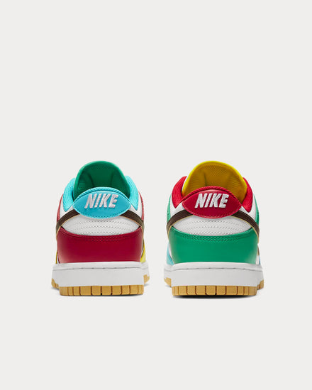 Nike Dunk Low SE White / Roma Green / Turquoise Blue / Light Chocolate Low Top Sneakers - 4