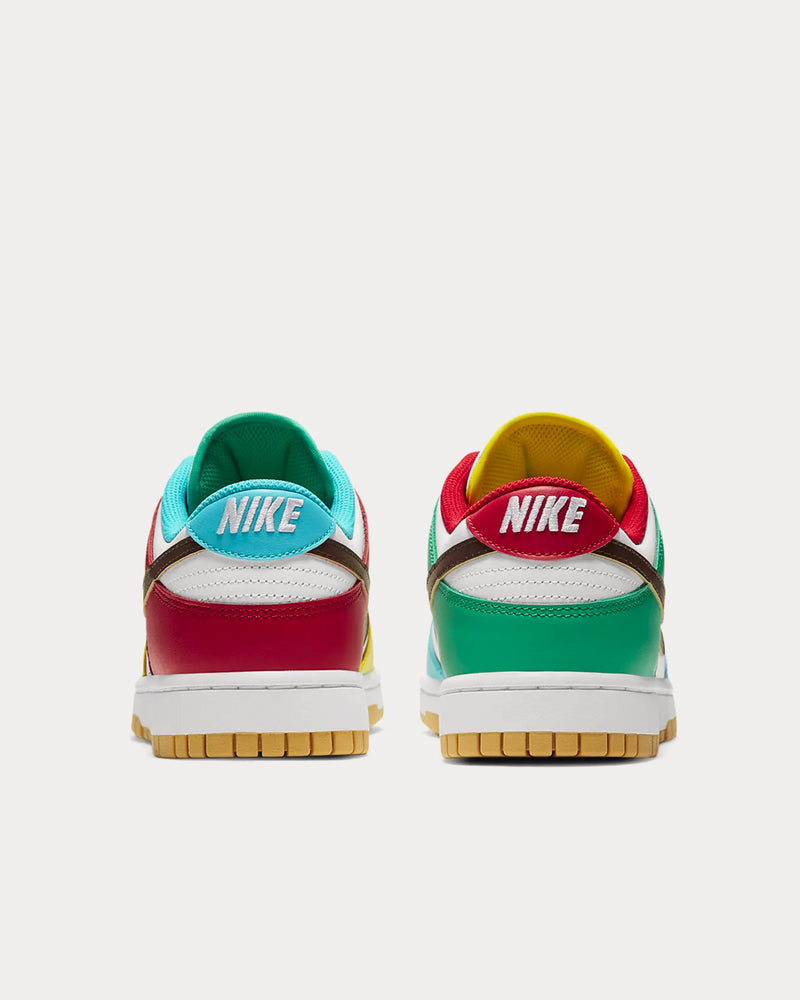 Nike Dunk Low SE White / Roma Green / Turquoise Blue / Light Chocolate Low Top Sneakers - 4