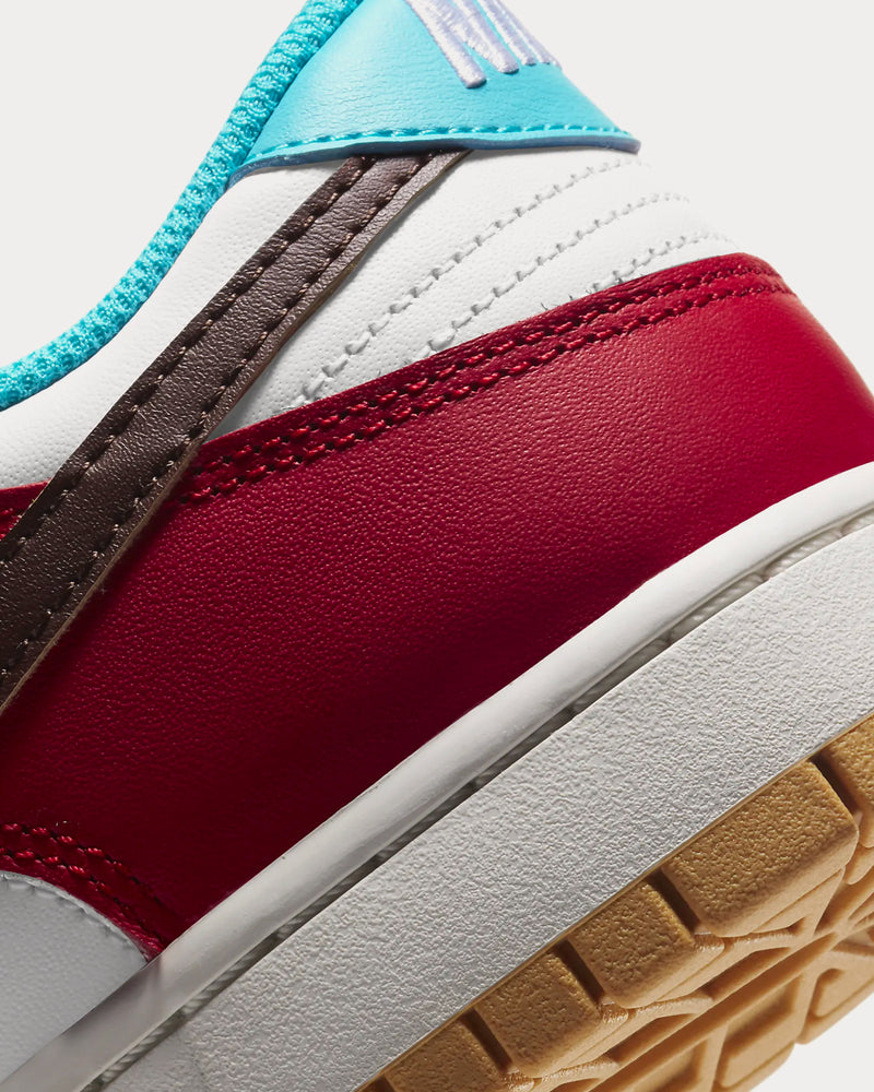 Nike Dunk Low SE White / Roma Green / Turquoise Blue / Light Chocolate Low Top Sneakers - 6