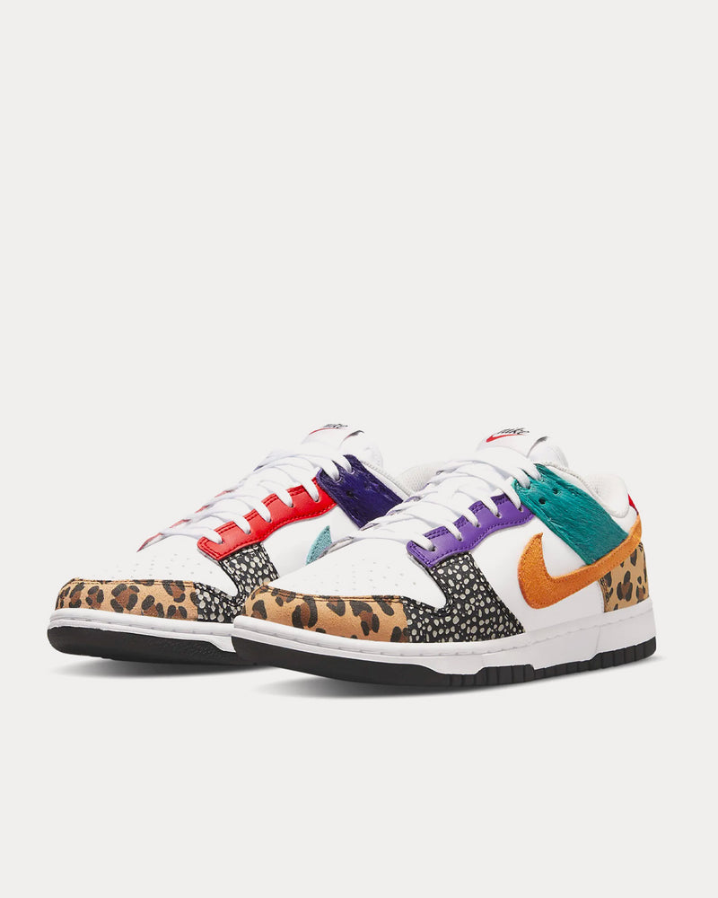 Nike Dunk Low SE White / Washed Teal / Electric Purple / Light Curry Low Top Sneakers - 3