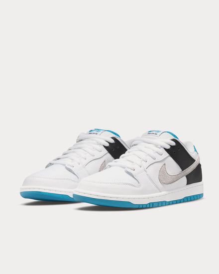 Nike SB Dunk Low Pro Skate White / Black / Laser Blue / Neutral Grey Low Top Sneakers - 3