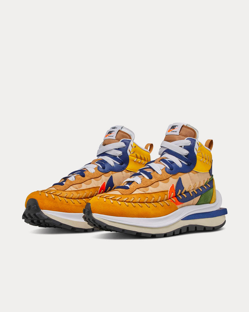 Nike x Sacai x Jean Paul Gaultier LDVaporwaffle Mix Sesame / Blue Void / White High Top Sneakers - 2