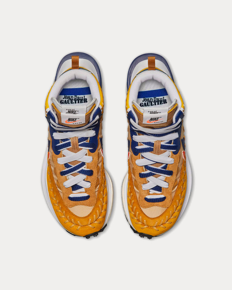 Nike x Sacai x Jean Paul Gaultier LDVaporwaffle Mix Sesame / Blue Void / White High Top Sneakers - 3