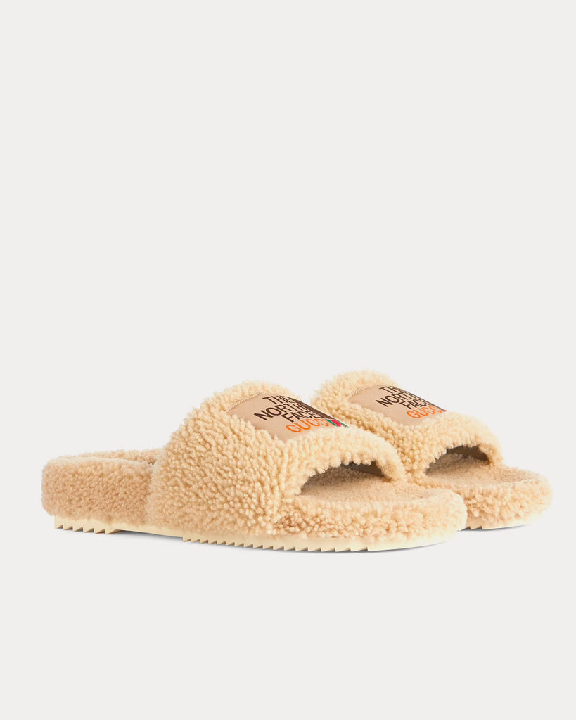 Gucci x The North Face Merino Wool Beige Slides Sneak in Peace