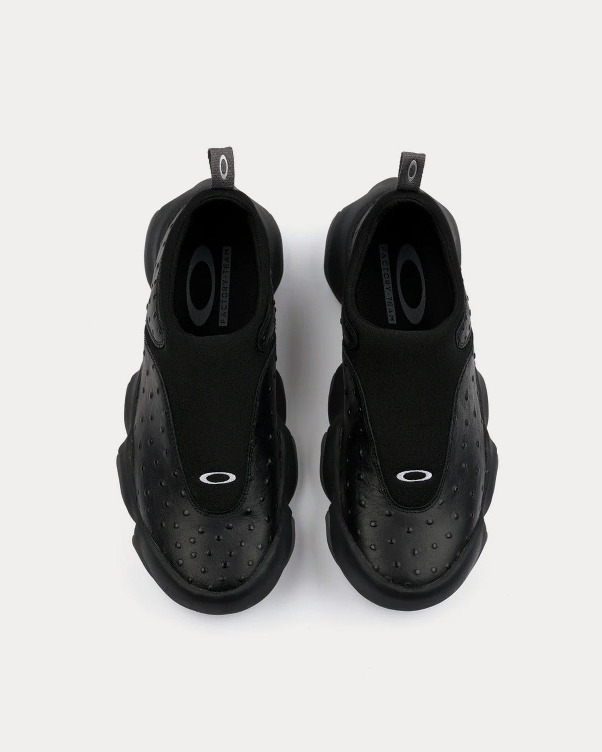 Oakley x Brain Dead - Factory Team Flesh Black Ostrich Slip On Sneakers