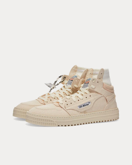 Off-White 3.0 Off Court Canvas Beige High Top Sneakers - 3