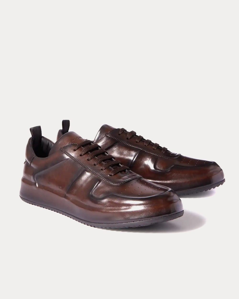 Officine Creative - Ace Lux Leather Dark Brown Low Top Sneakers