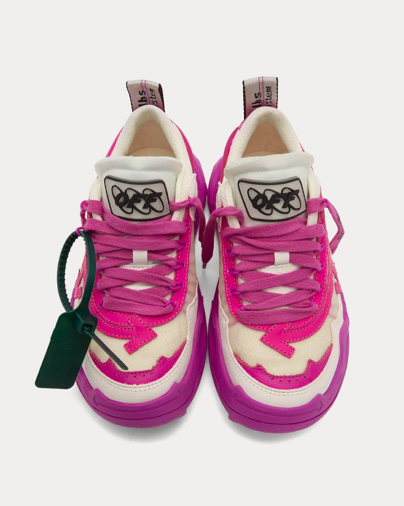 Off-White Women's Odsy 1000 White Fuchsia Low Top Sneakers
