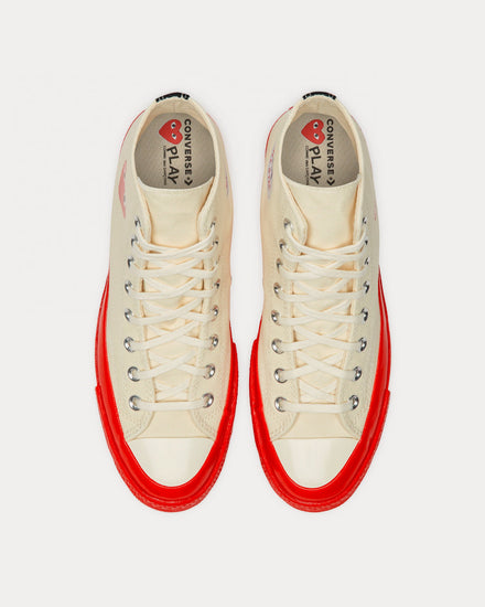 Converse x Comme des Garçons PLAY Chuck 70 White / Red High Top Sneakers - 2