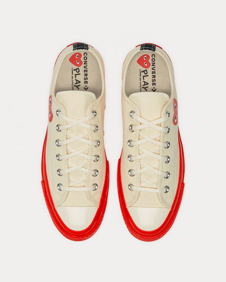 Converse x Comme des Garçons PLAY Chuck 70 White / Red Low Top Sneakers - 2