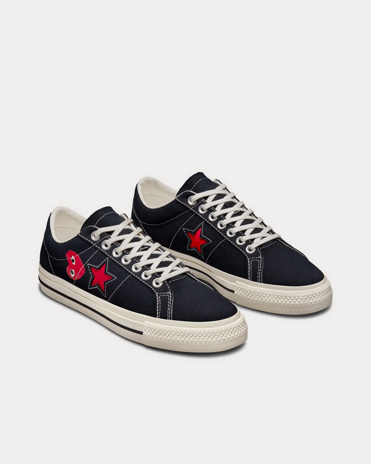 Converse x Comme des Garçons PLAY - One Star Red Heart Black Low Top Sneakers