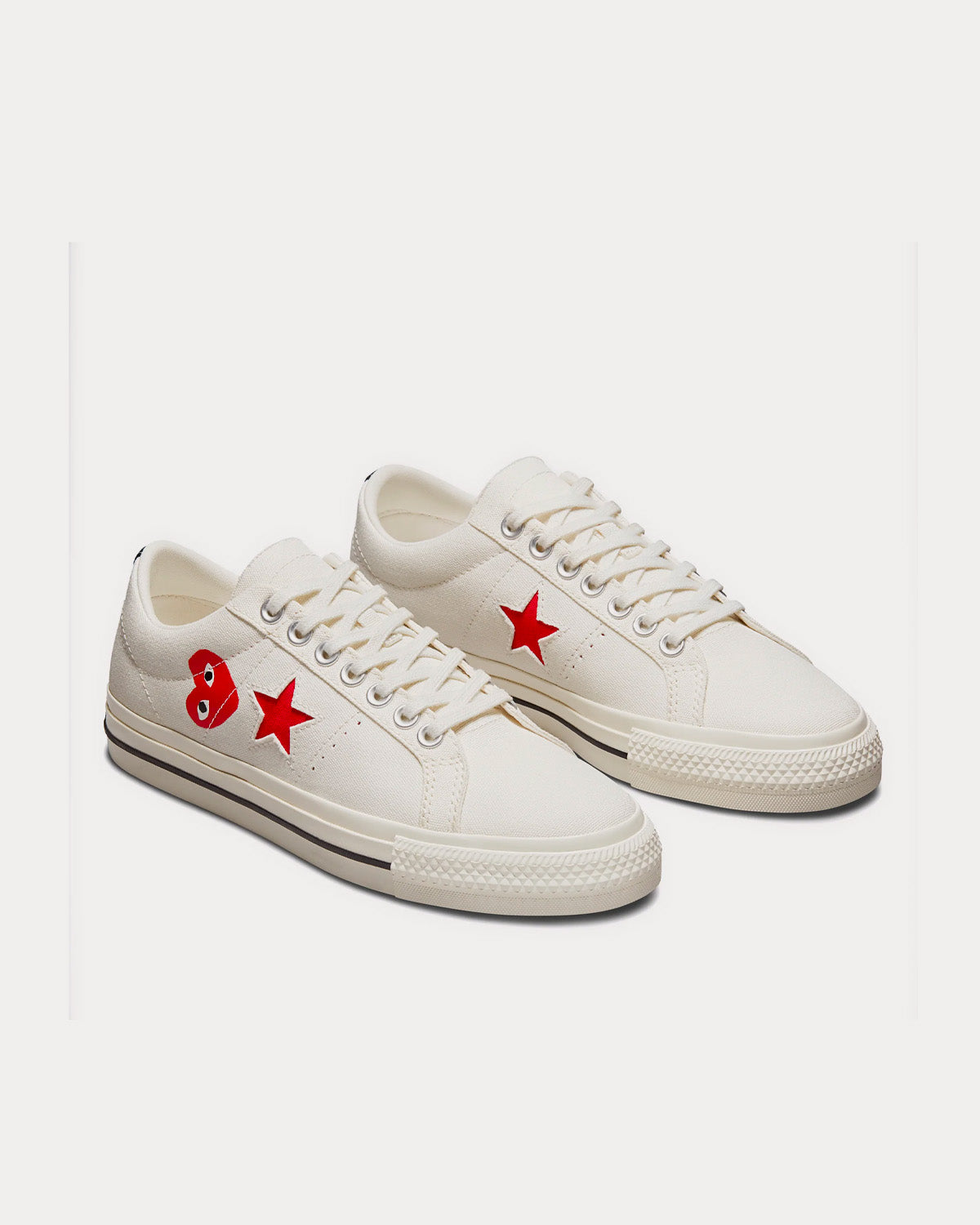 Converse x Comme des Garçons PLAY - One Star Red Heart White Low Top Sneakers