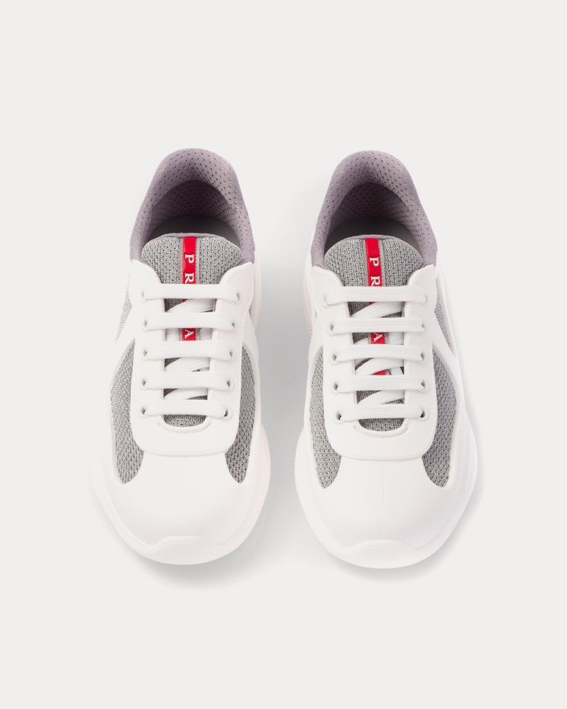 Prada America s Cup Soft Rubber Bike Fabric White Low Top