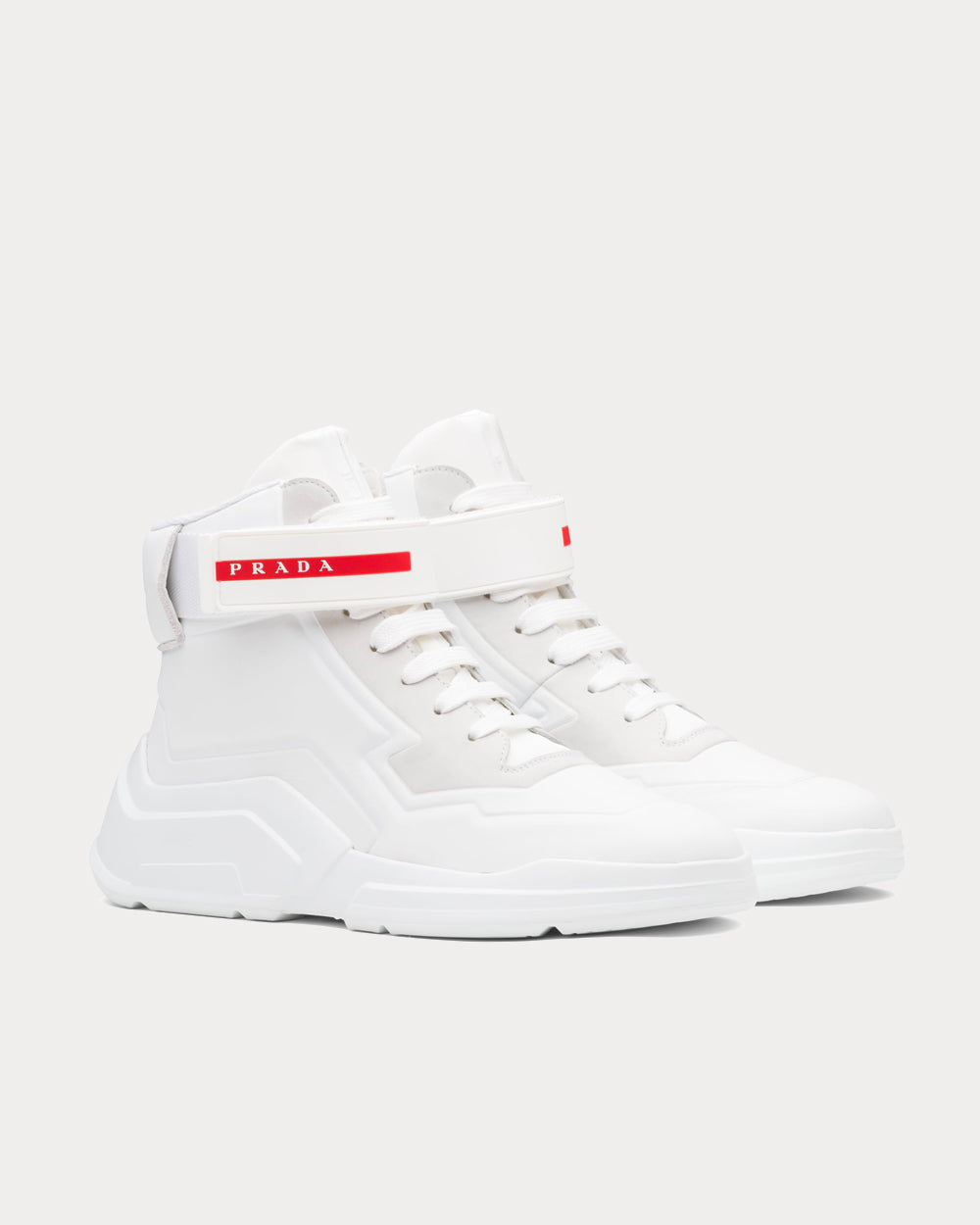 Prada - Polarius 19 LR White Mid High Top Sneakers