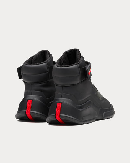 靴 PRADA Prada Women's Polarius 19 LR Black High Top Sneakers