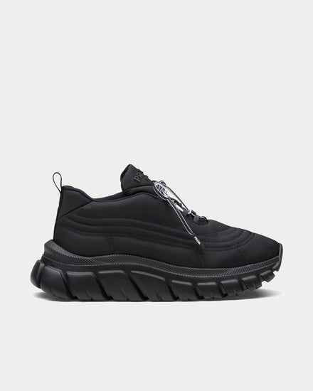 Prada Women's Rush Gabardine Re-Nylon Black Low Top Sneakers