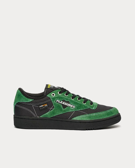 Reebok x PLEASURES Club C 85 Black / Pine Green Low Top Sneakers - 1