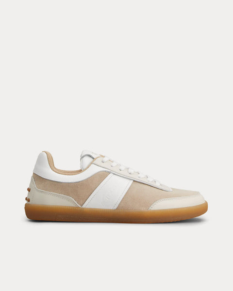 Tabs Smooth Leather & Suede White / Beige Low Top Sneakers