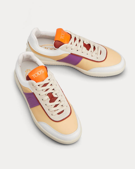 Tod's Tabs Leather Off-White / Violet / White Low Top Sneakers - 2
