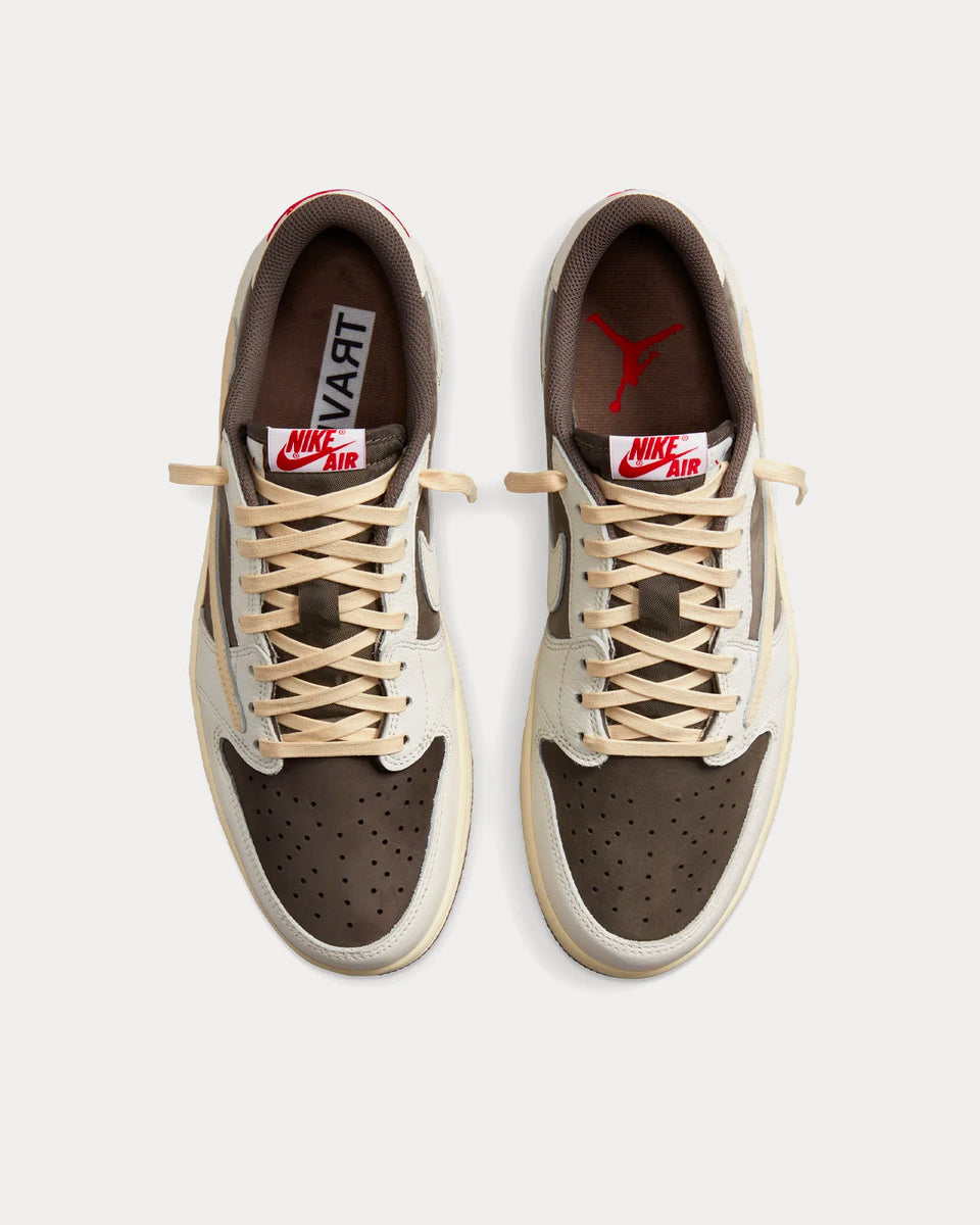 Jordan x Travis Scott Air Jordan 1 Low OG Reverse Mocha Low Top Sneakers Sneak in Peace