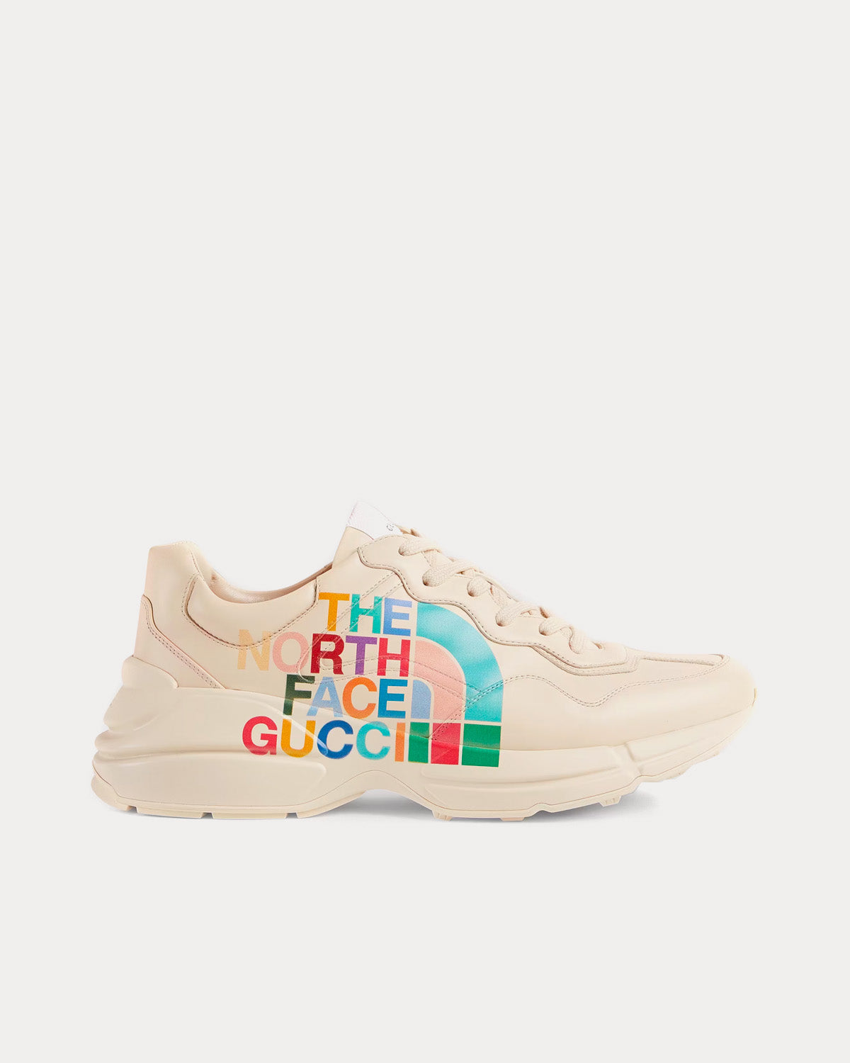 Gucci x The North Face - Rhyton Leather Ivory Low Top Sneakers